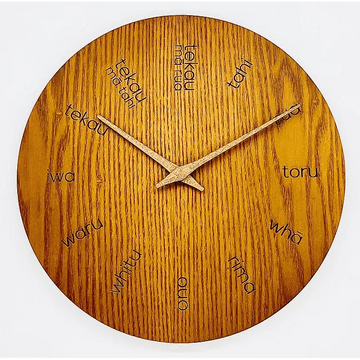 Te Reo Clock - Wood-Moana RD-Mood