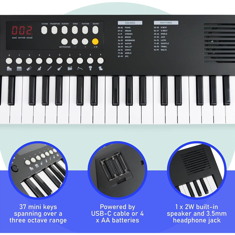 Axus Mini Keyboard 37 Key Keyboard - Black-Axus-Mood