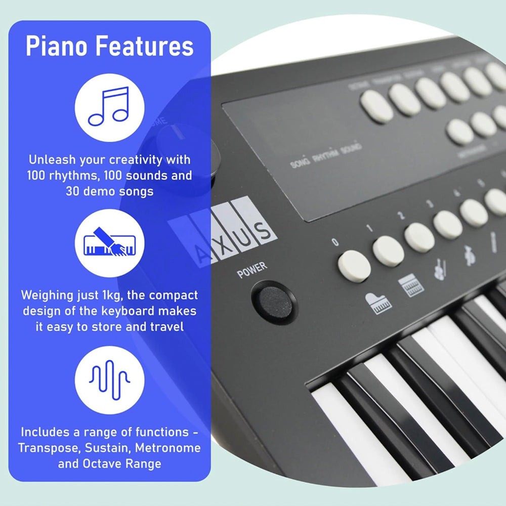 Axus Mini Keyboard 37 Key Keyboard - Black-Axus-Mood