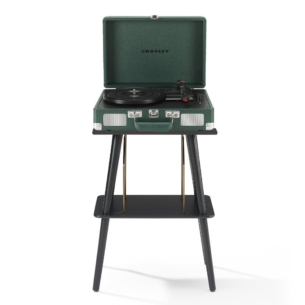 Crosley Cruiser Bluetooth Portable Turntable + Crosley Turntable Stand Bundle - Emerald Green-Crosley-Mood