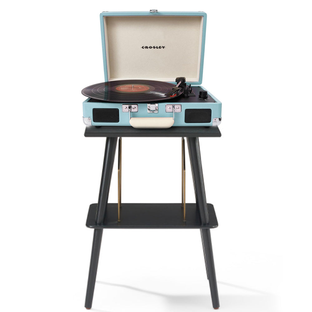 Crosley Cruiser Bluetooth Portable Turntable + Crosley Turntable Stand Bundle - Turquoise-Crosley-Mood