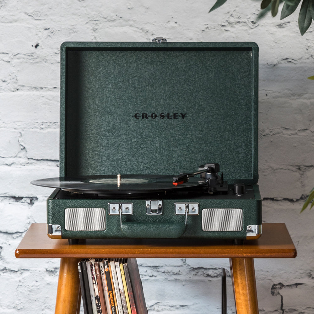 Crosley Cruiser Bluetooth Portable Turntable - Emerald Green + Bundled Majority D40X Bluetooth Speakers-Crosley-Mood