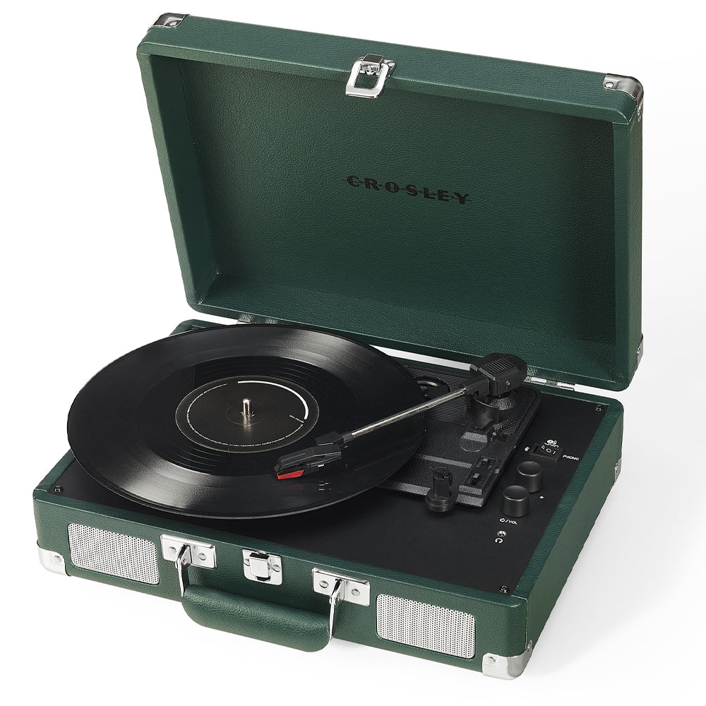 Crosley Cruiser Bluetooth Portable Turntable - Emerald Green + Bundled Majority D40X Bluetooth Speakers-Crosley-Mood