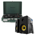 Crosley Cruiser Bluetooth Portable Turntable - Emerald Green + Bundled Majority D40X Bluetooth Speakers-Crosley-Mood