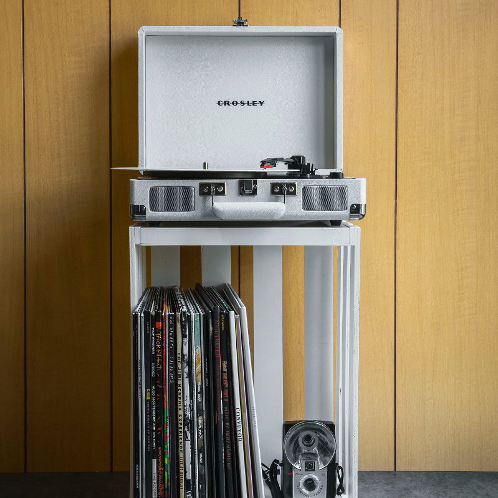 Crosley Cruiser Bluetooth Portable Turntable - White Sands + Bundled Majority D40X Bluetooth Speakers-Crosley-Mood