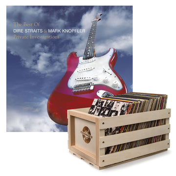 Crosley Record Storage Crate & Dire Straits, Mark K The Best Of Dire Straits - Double Vinyl Album Bundle-Universal Music-Mood