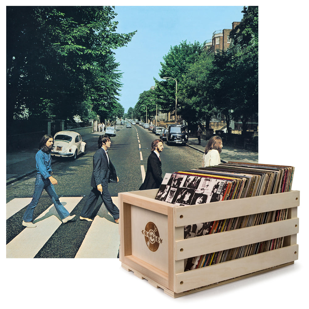 Crosley Record Storage Crate & The Beatles Abbey Road - Vinyl Album Bundle-Universal Music-Mood