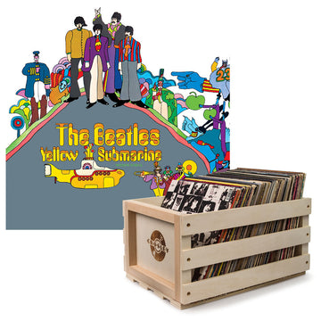 Crosley Record Storage Crate & The Beatles - Yellow Submarine - Vinyl Album Bundle-Universal Music-Mood