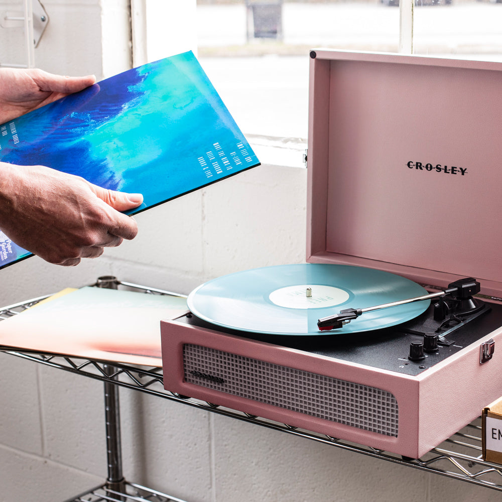 Crosley Voyager Bluetooth Portable Turntable - Amethyst + Bundled Majority D40X Bluetooth Speakers - Black-Crosley-Mood