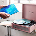 Crosley Voyager Bluetooth Portable Turntable - Amethyst + Bundled Majority D40X Bluetooth Speakers - Black-Crosley-Mood