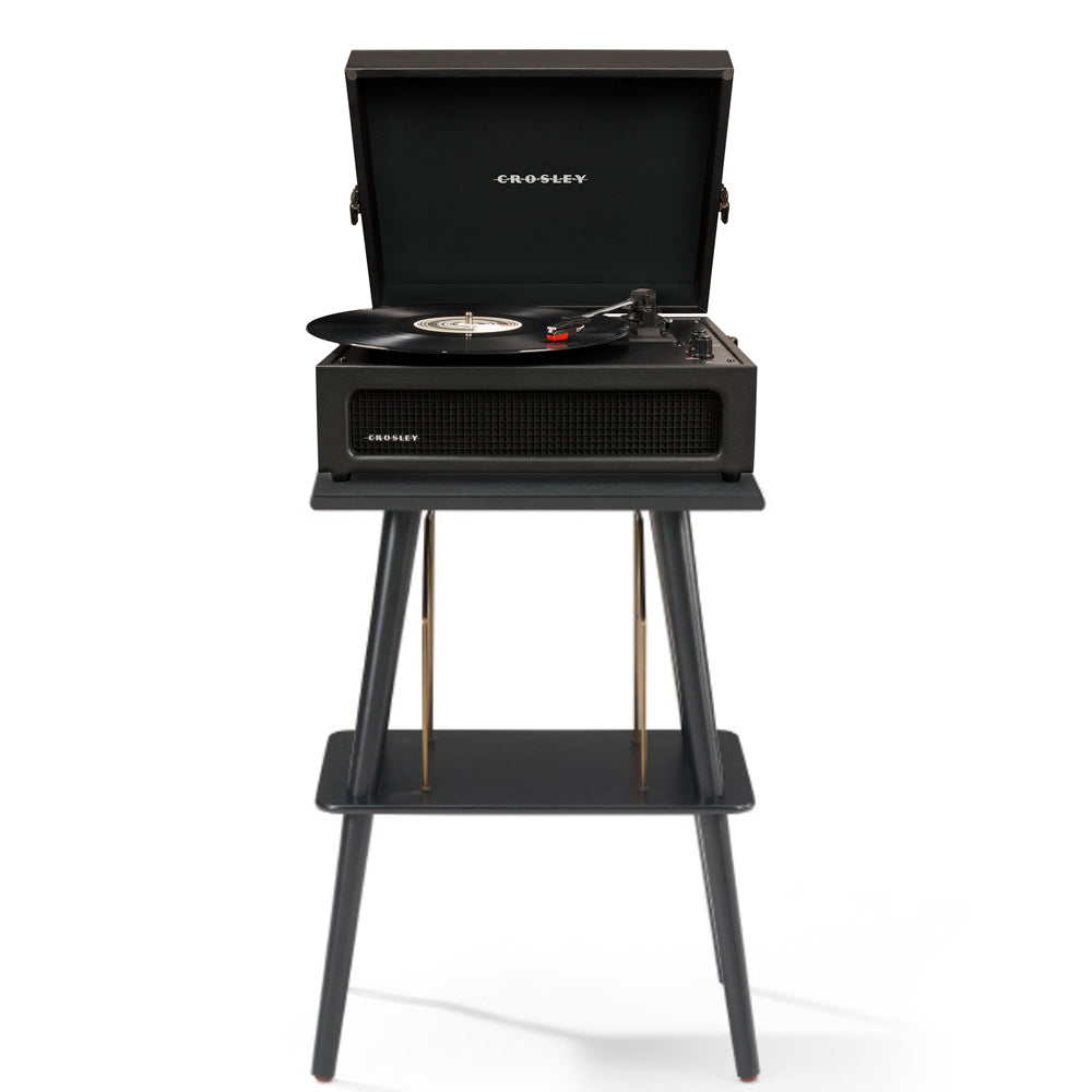 Crosley Voyager Bluetooth Portable Turntable + Crosley Turntable Stand Bundle - Black-Crosley-Mood