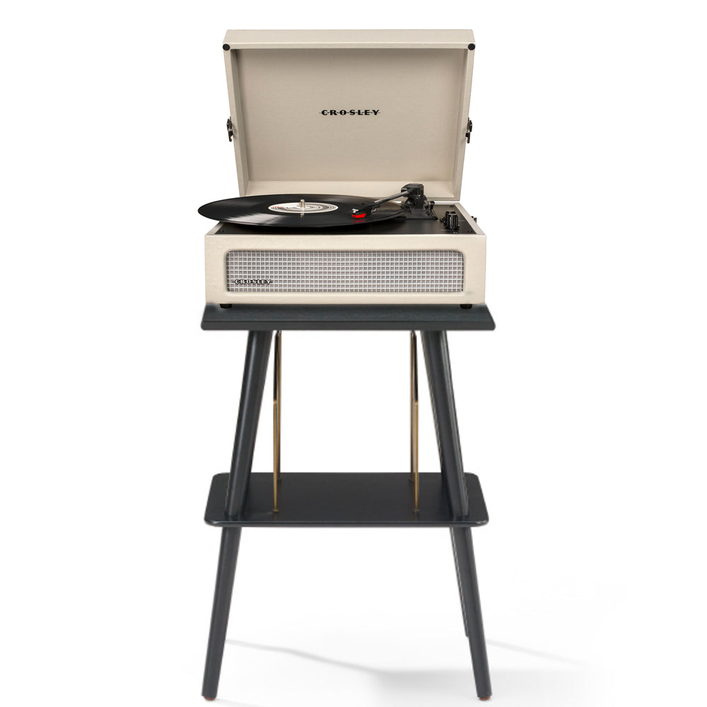 Crosley Voyager Bluetooth Portable Turntable + Crosley Turntable Stand Bundle - Dune-Crosley-Mood