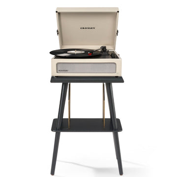 Crosley Voyager Bluetooth Portable Turntable + Crosley Turntable Stand Bundle - Dune-Crosley-Mood