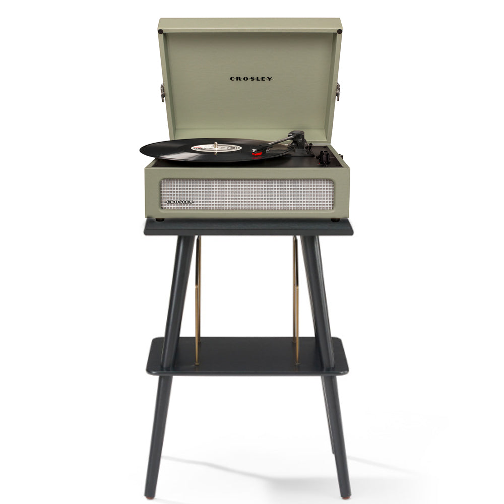 Crosley Voyager Bluetooth Portable Turntable + Crosley Turntable Stand Bundle - Sage-Crosley-Mood