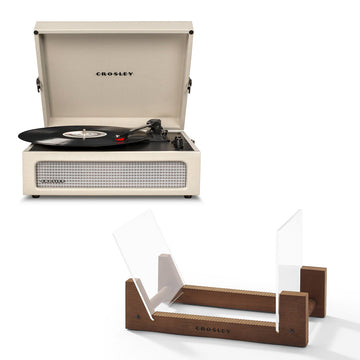 Crosley Voyager Bluetooth Portable Turntable - Dune + Bundled Crosley Record Storage Display Stand-Crosley-Mood
