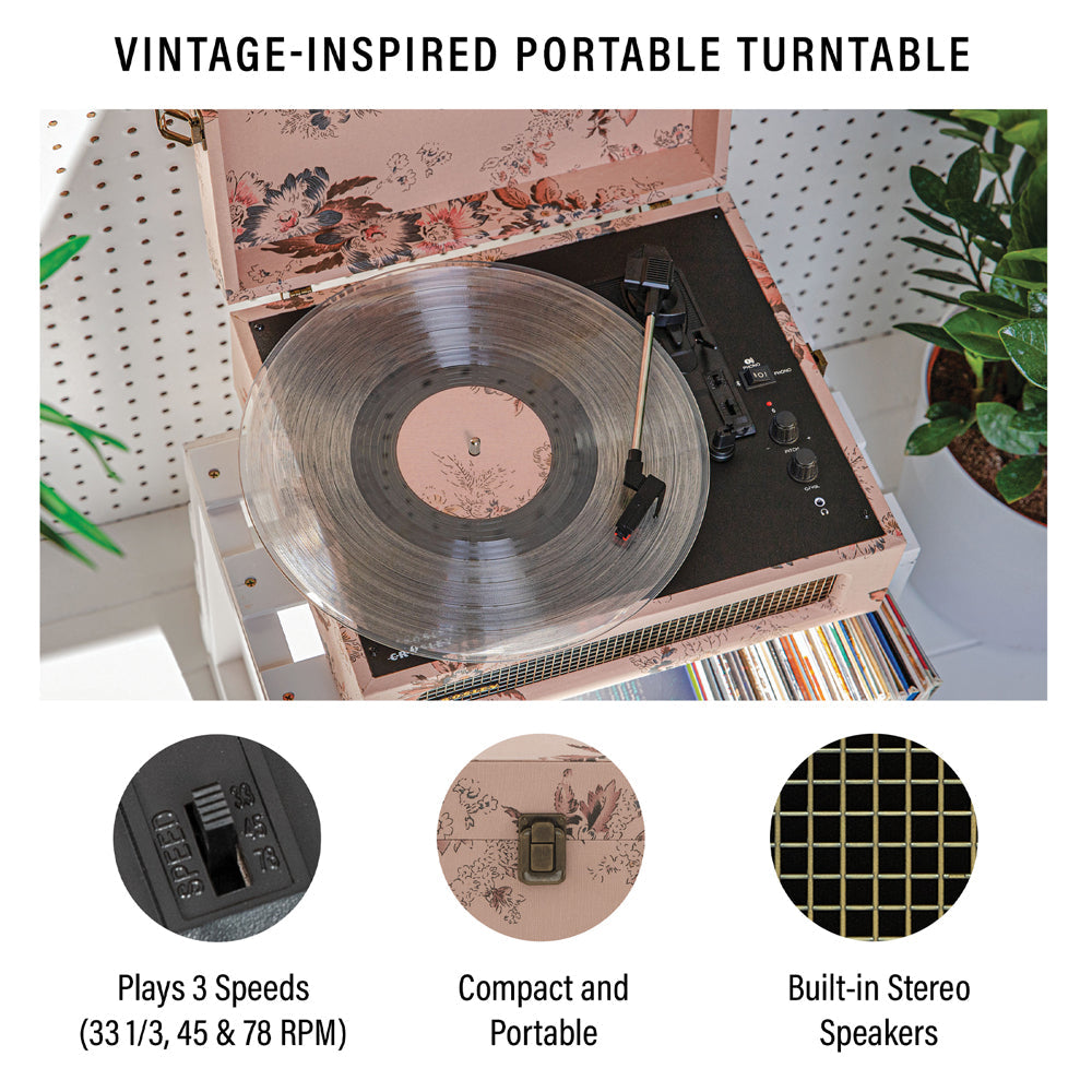 Crosley Voyager Bluetooth Portable Turntable - Floral-Crosley-Mood