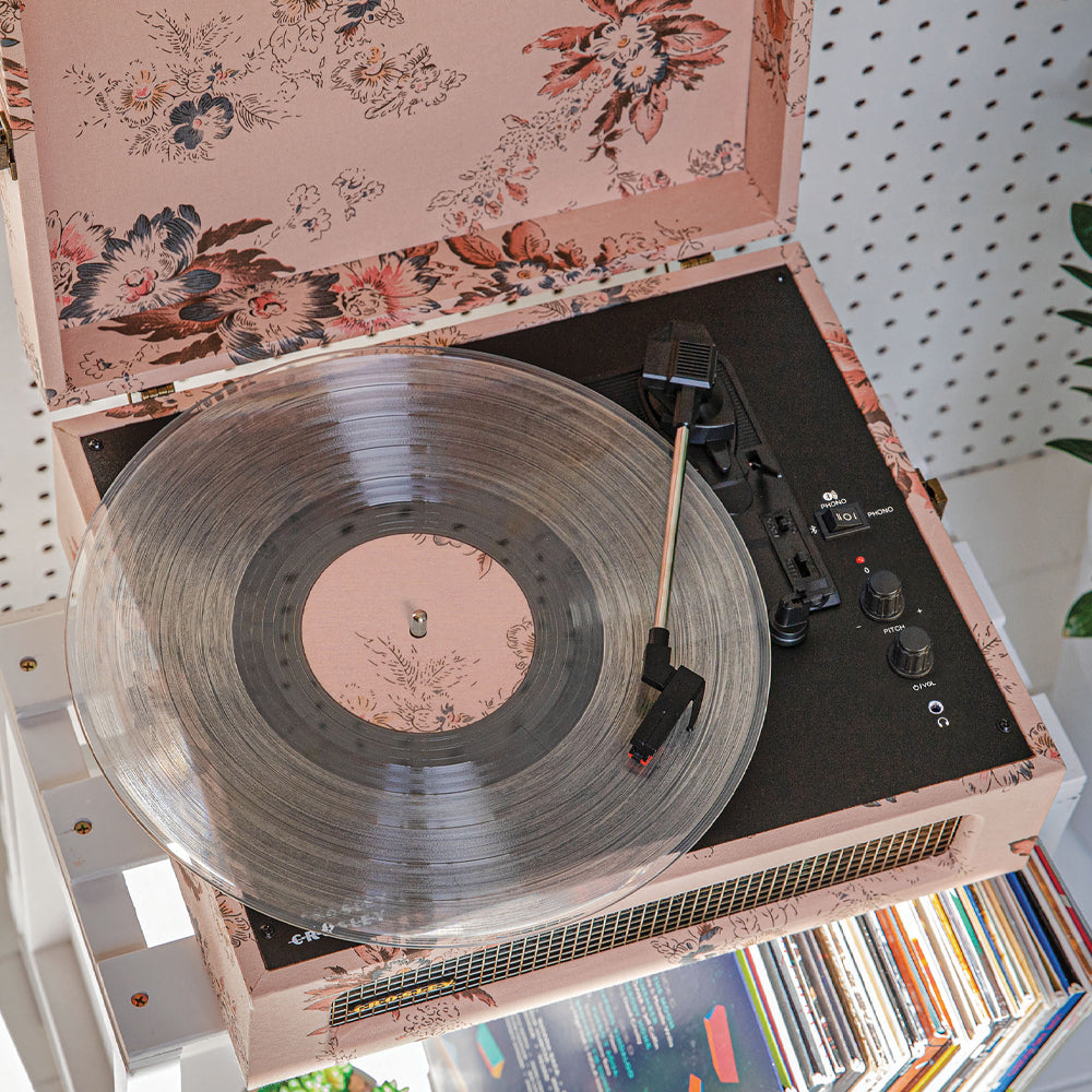 Crosley Voyager Bluetooth Portable Turntable + Turntable Stand Bundle - Floral-Crosley-Mood