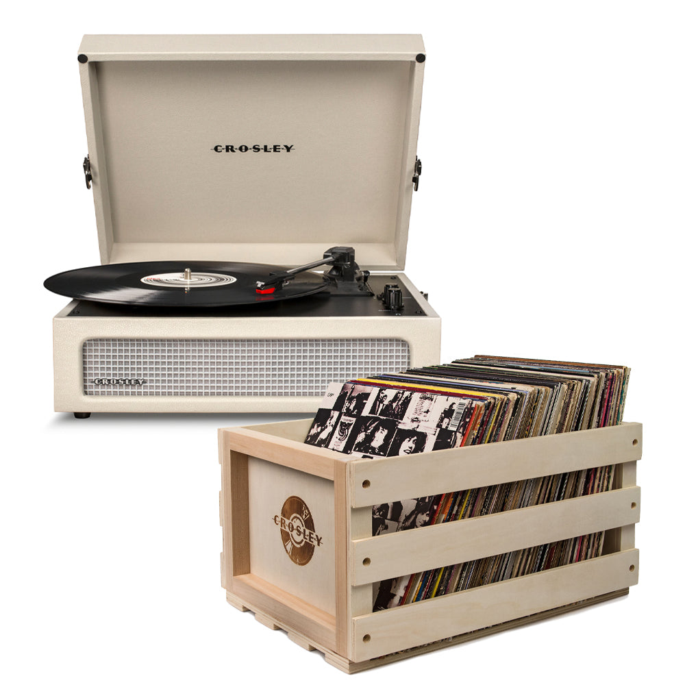 Crosley Voyager Dune - Bluetooth Portable Turntable & Record Storage Crate-Crosley-Mood