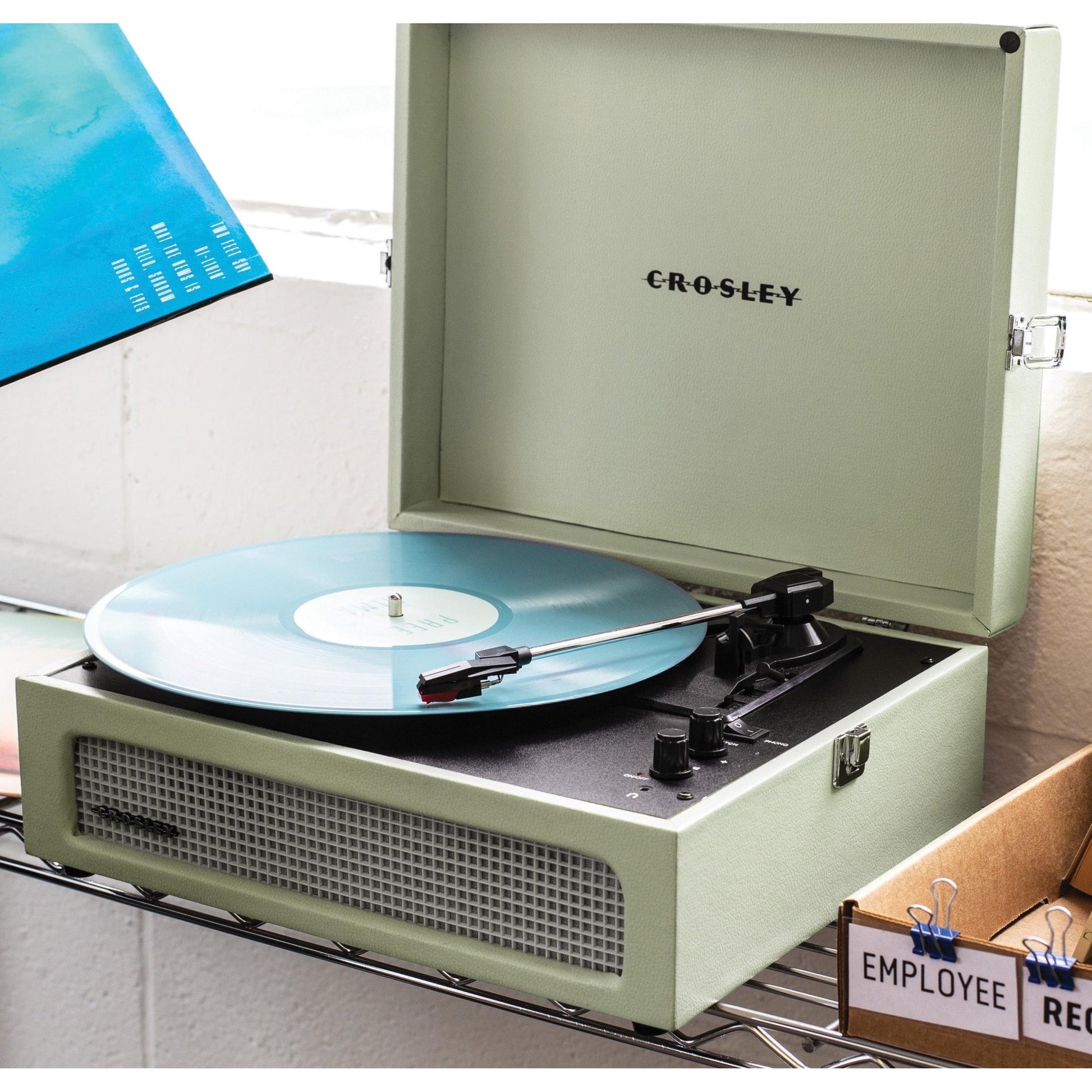 Crosley Voyager Sage - Bluetooth Portable Turntable & Record Storage Crate-Crosley-Mood