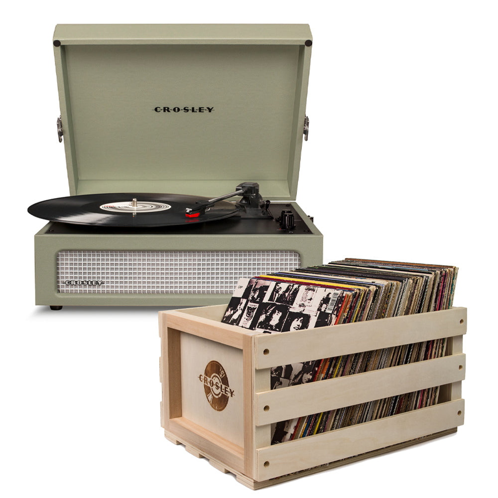 Crosley Voyager Sage - Bluetooth Portable Turntable & Record Storage Crate-Crosley-Mood