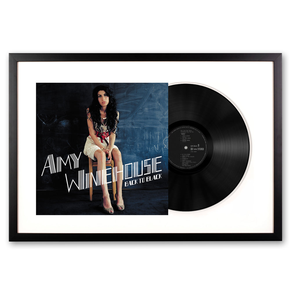 Framed Amy Winehouse Back to Black Vinyl Album Art-Vinyl Art-Mood