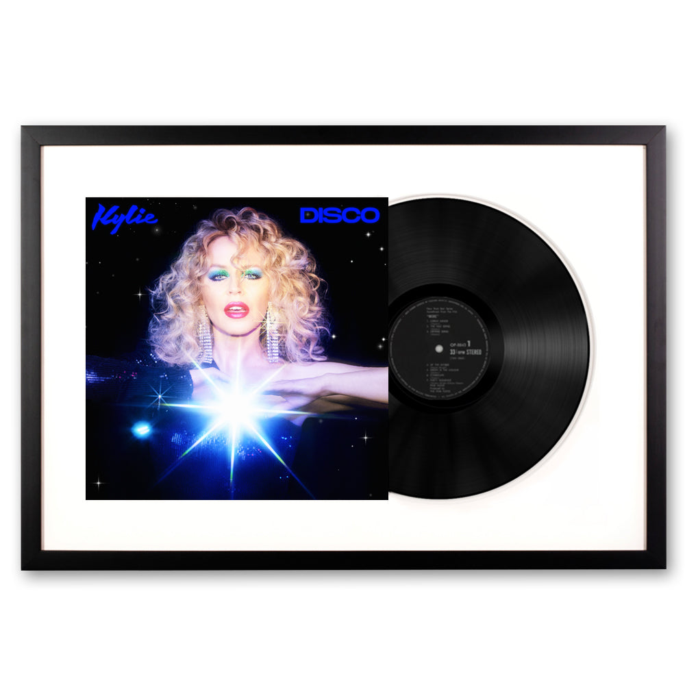 Framed Kylie Disco - Black Vinyl Album Art-Vinyl Art-Mood