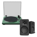 Kanto OBI3 Turntable - Matte Green with Kanto ORA 100W Powered Speakers - Black Bundle-Kanto-Mood
