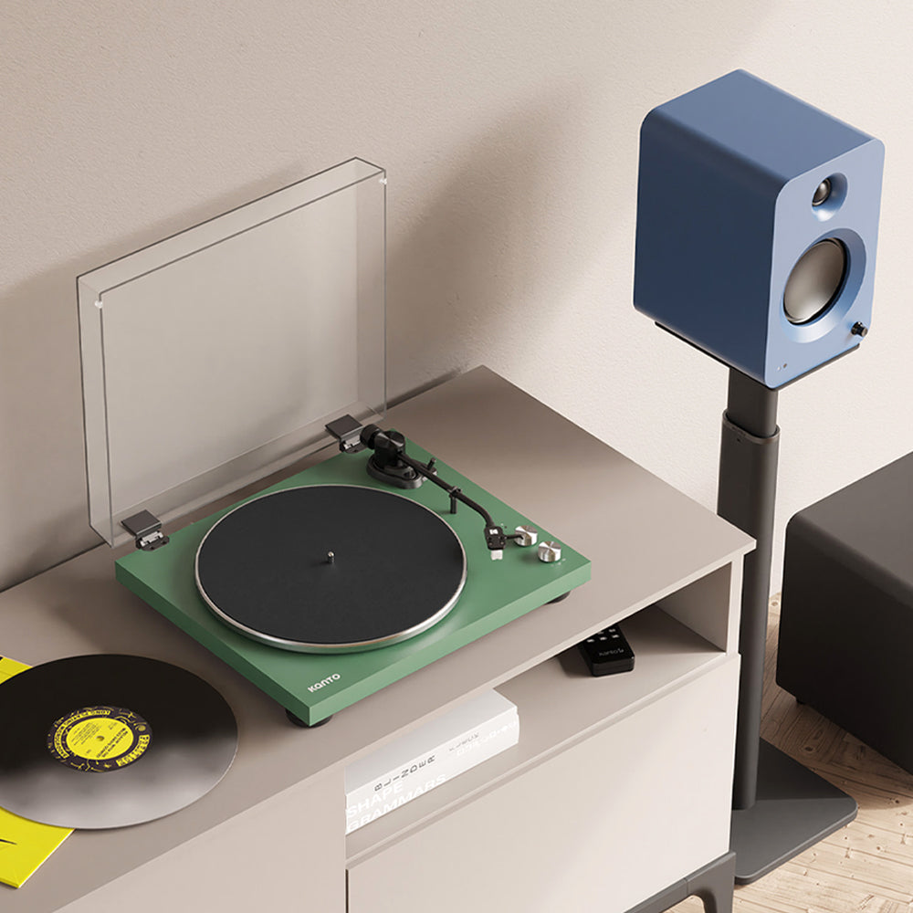 Kanto OBI3 Turntable with Bluetooth 5.3, Preamp, and Pitch Control - Matte Green-Kanto-Mood