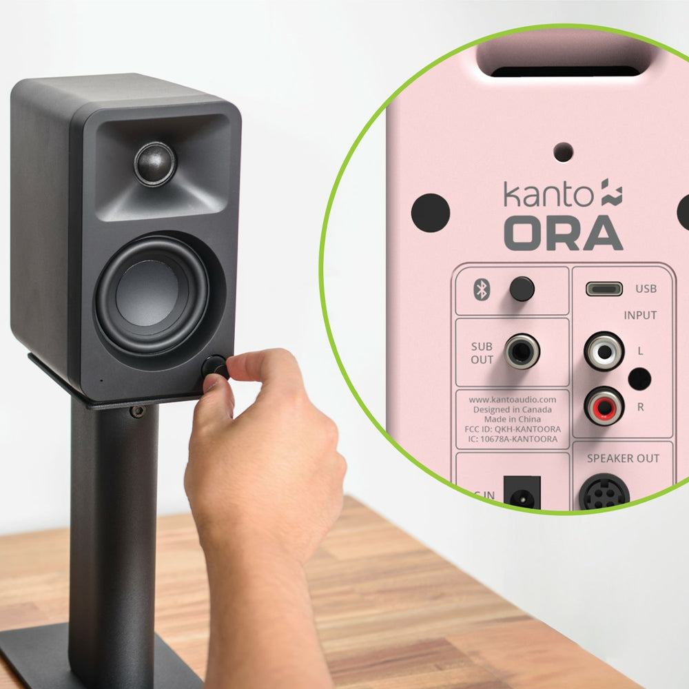 Kanto ORA 100W Powered Reference Desktop Computer Speakers with Bluetooth 5.0 Pink*-Kanto-Mood