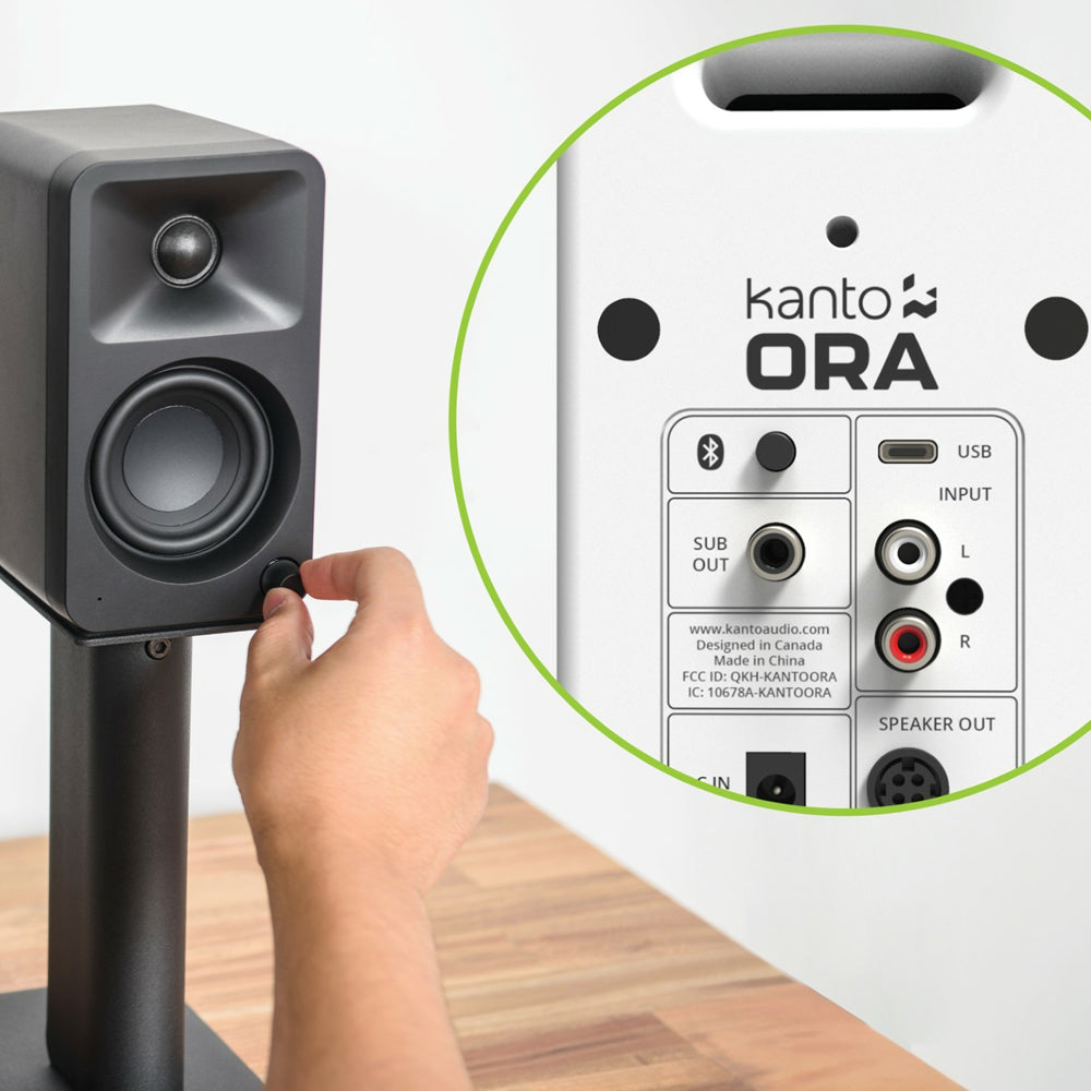 Kanto ORA 100W Powered Reference Desktop Computer Speakers with Bluetooth 5.0 White-Kanto-Mood