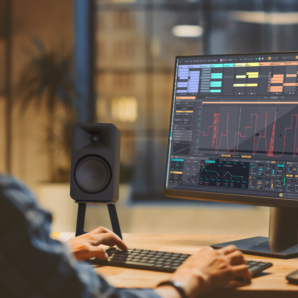 Kanto ORA4 140W Powered Reference Speakers with USB-C Input and Bluetooth - Black, Pair-Kanto-Mood