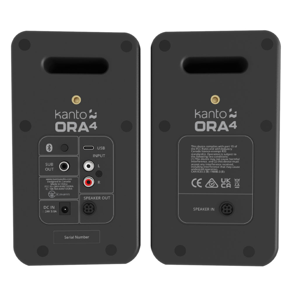 Kanto ORA4 140W Powered Reference Speakers with USB-C Input and Bluetooth - Black, Pair-Kanto-Mood