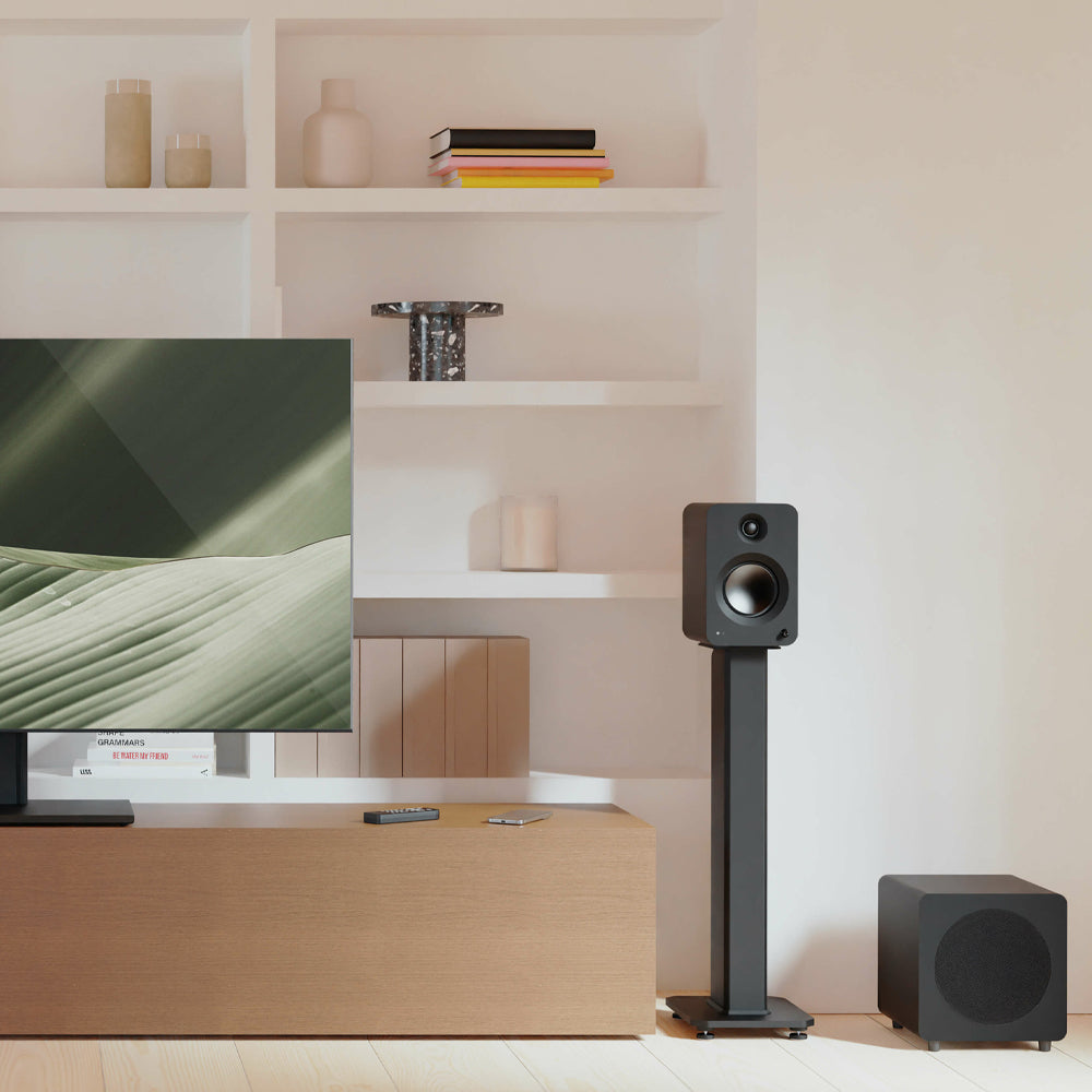 Kanto REN 200W Powered Bookshelf Speakers with HDMI ARC, USB-C, and Bluetooth 5.3 - Matte Black, Pair-Kanto-Mood