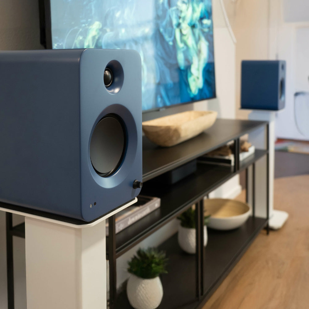 Kanto REN 200W Powered Bookshelf Speakers with HDMI ARC, USB-C, and Bluetooth 5.3 - Matte Blue, Pair-Kanto-Mood