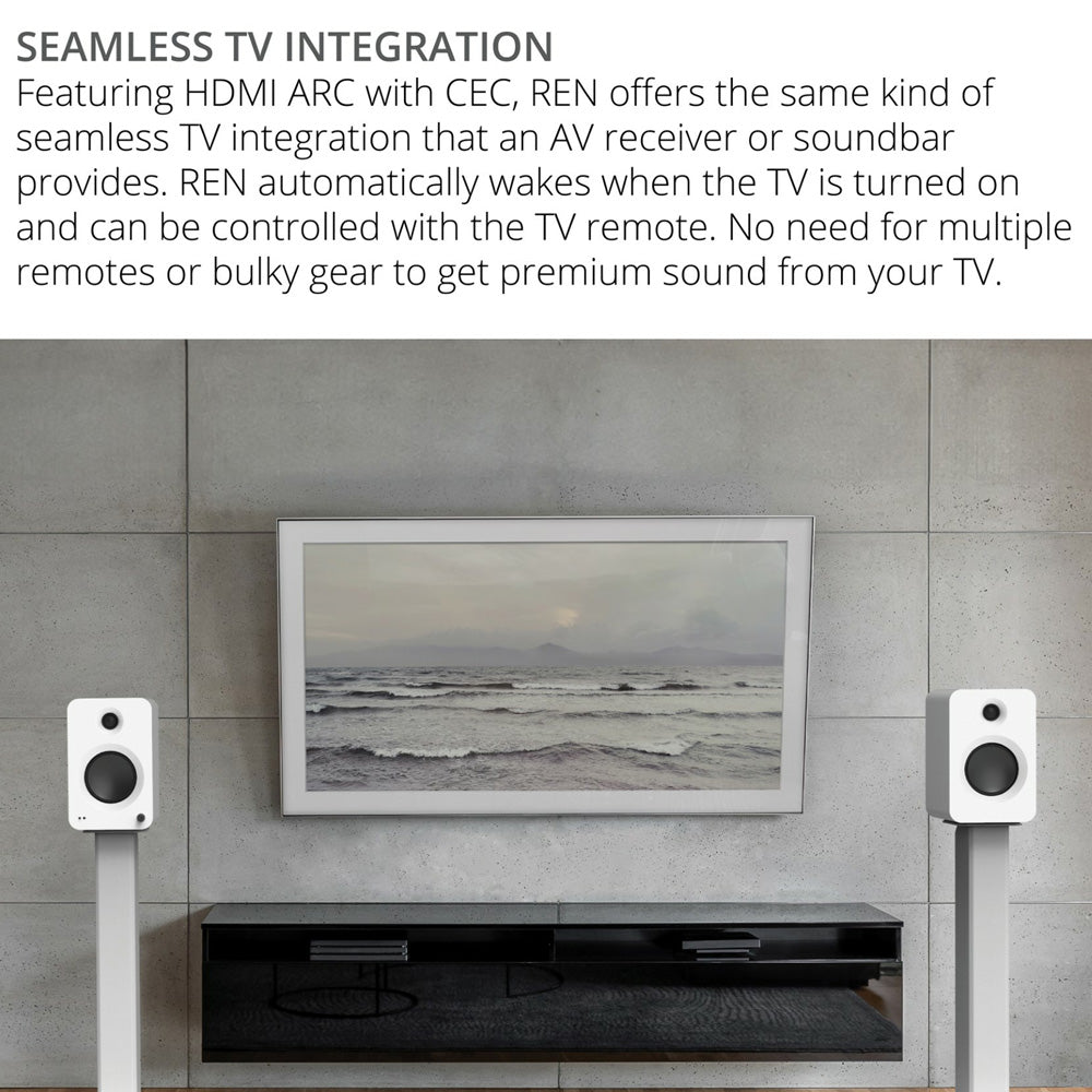 Kanto REN 200W Powered Bookshelf Speakers with HDMI ARC, USB-C, and Bluetooth 5.3 - Matte White, Pair-Kanto-Mood