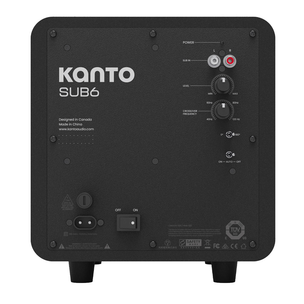 Kanto SUB6 200W 6" Sealed Powered Subwoofer, Matte Black-Kanto-Mood