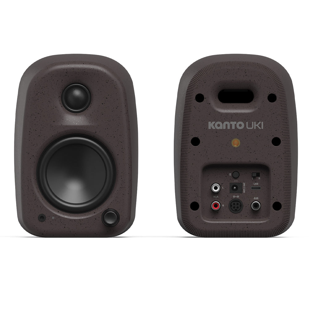 Kanto UKI 100W Desktop Speakers with Bluetooth, USB-C, Headphone out, Pumice (Speckled Brown), Pair-Kanto-Mood