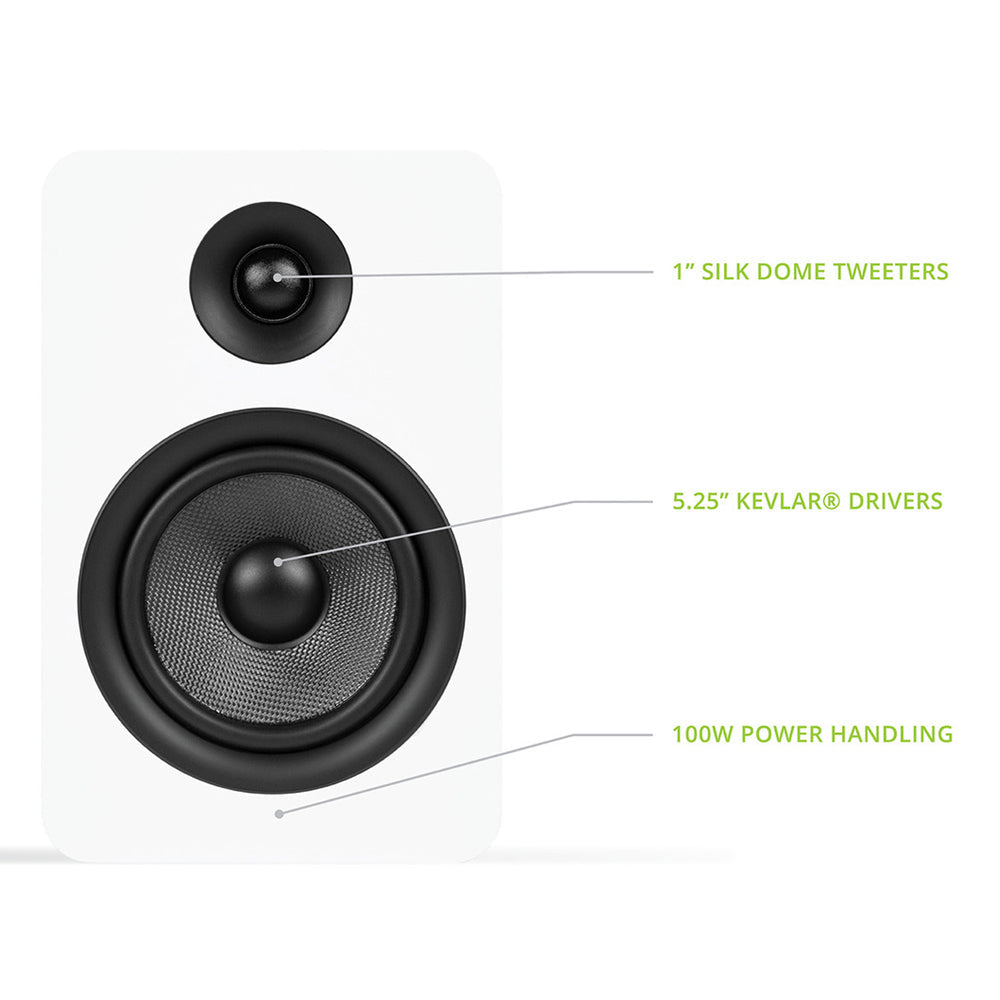 Kanto YU Passive 5.25" Speakers with 1" Silk Dome Tweeter and 5.25" Kevlar Woofer - White, Pair-Kanto-Mood