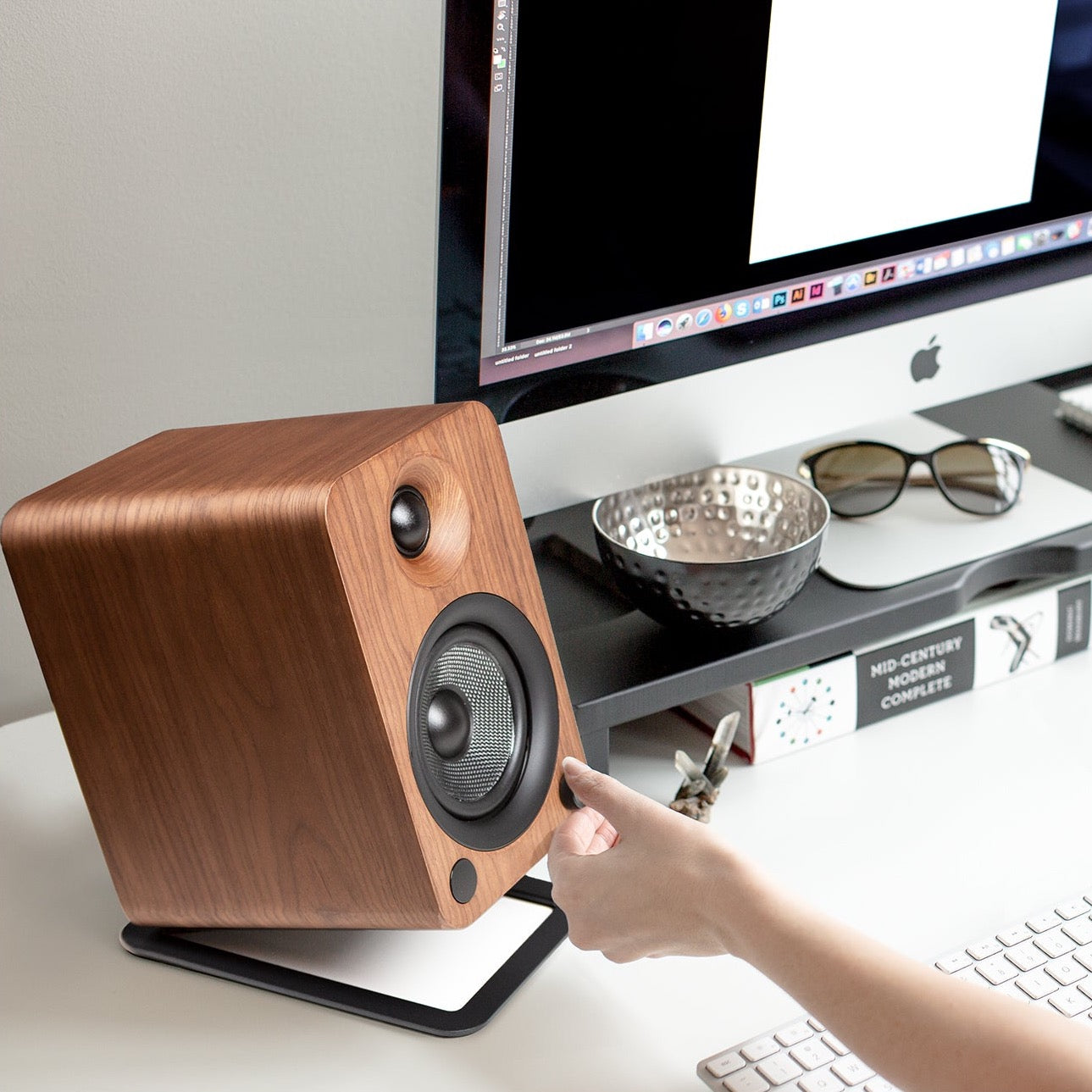 Kanto YU4 140W Powered Bookshelf Speakers with Bluetooth and Phono Preamp - Pair, Walnut-Kanto-Mood