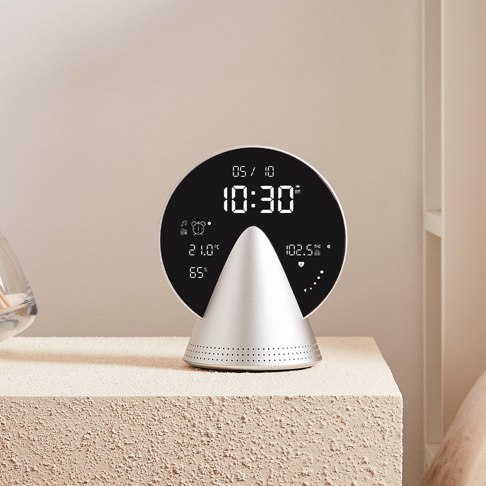 Lexon Conic Radio Alarm Clock With Fm & Built-In Bluetooth Speaker - Alu Polish-Lexon-Mood