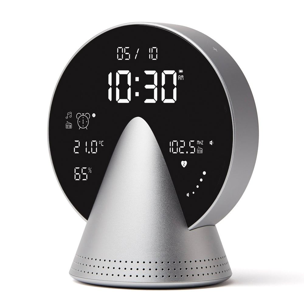 Lexon Conic Radio Alarm Clock With Fm & Built-In Bluetooth Speaker - Alu Polish-Lexon-Mood