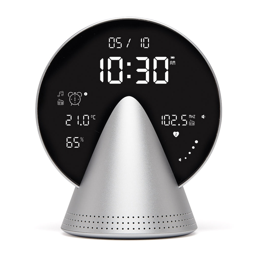 Lexon Conic Radio Alarm Clock With Fm & Built-In Bluetooth Speaker - Alu Polish-Lexon-Mood
