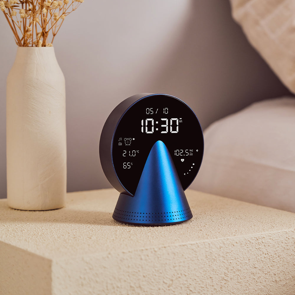 Lexon Conic Radio Alarm Clock With Fm & Built-In Bluetooth Speaker - Blue-Lexon-Mood
