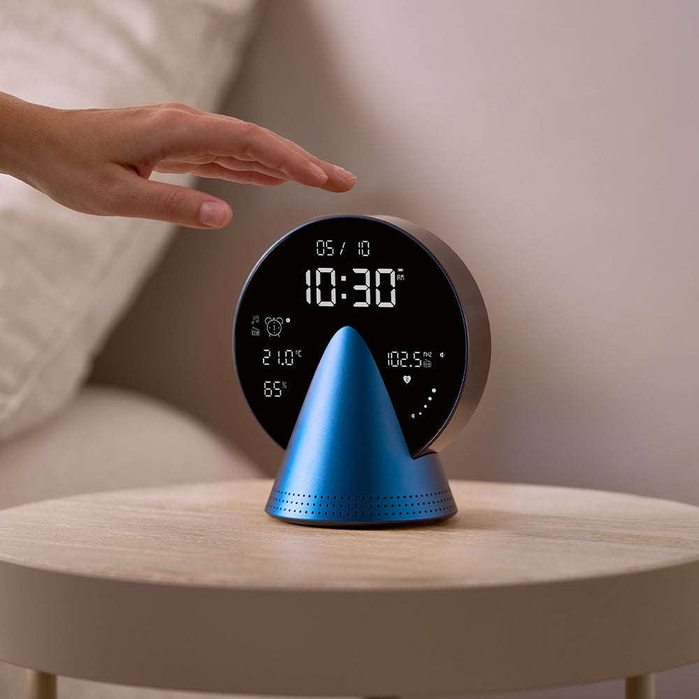 Lexon Conic Radio Alarm Clock With Fm & Built-In Bluetooth Speaker - Blue-Lexon-Mood