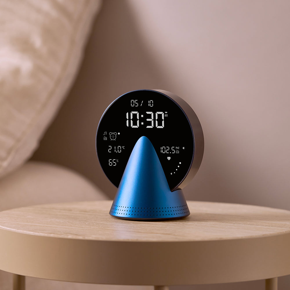 Lexon Conic Radio Alarm Clock With Fm & Built-In Bluetooth Speaker - Blue-Lexon-Mood