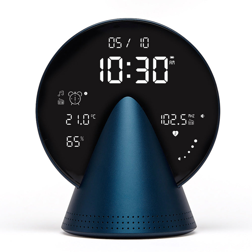 Lexon Conic Radio Alarm Clock With Fm & Built-In Bluetooth Speaker - Blue-Lexon-Mood