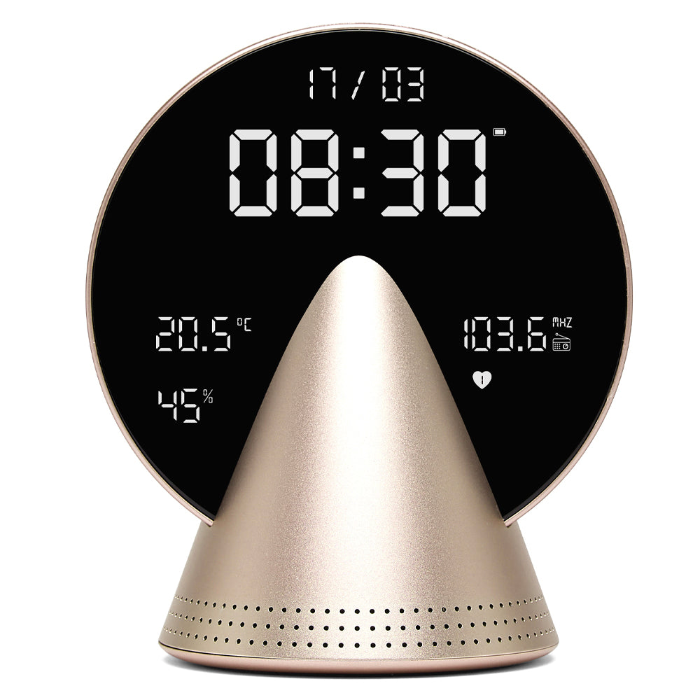 Lexon Conic Radio Alarm Clock With Fm & Built-In Bluetooth Speaker - Gold-Lexon-Mood