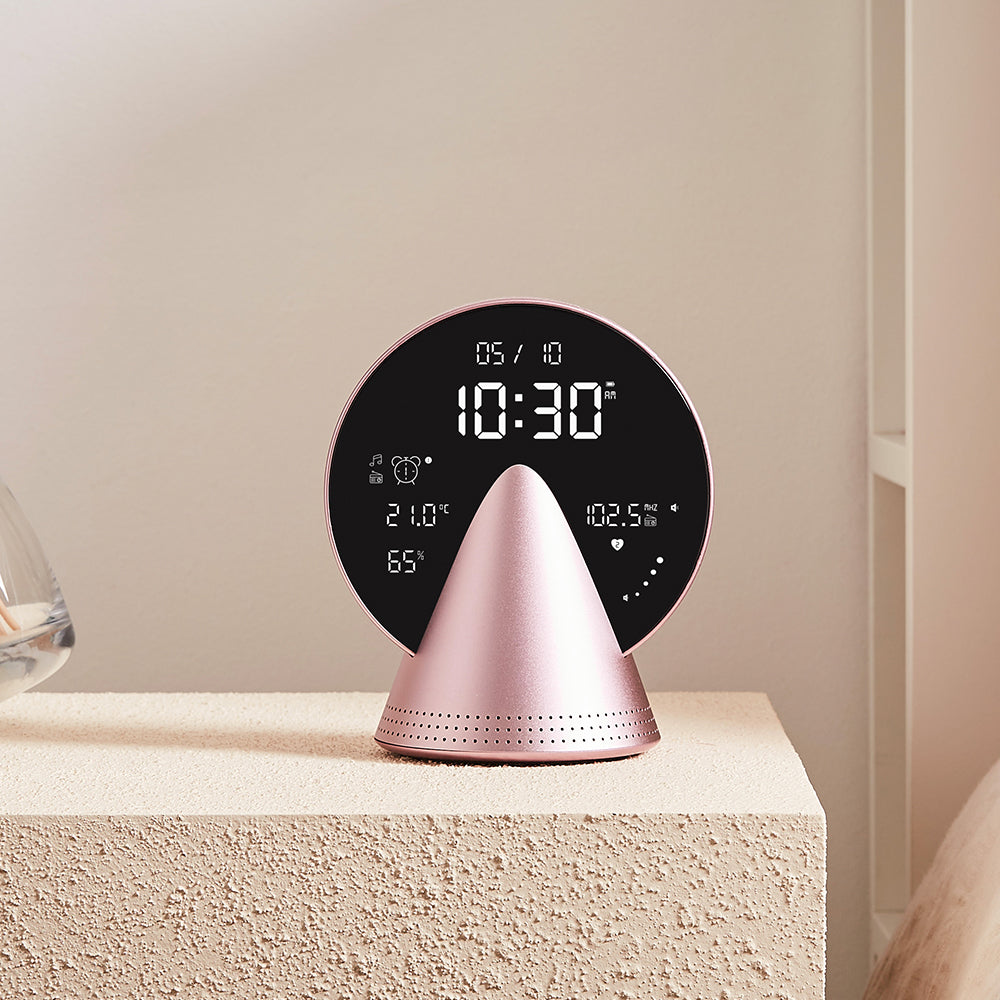 Lexon Conic Radio Alarm Clock With Fm & Built-In Bluetooth Speaker - Pink-Lexon-Mood