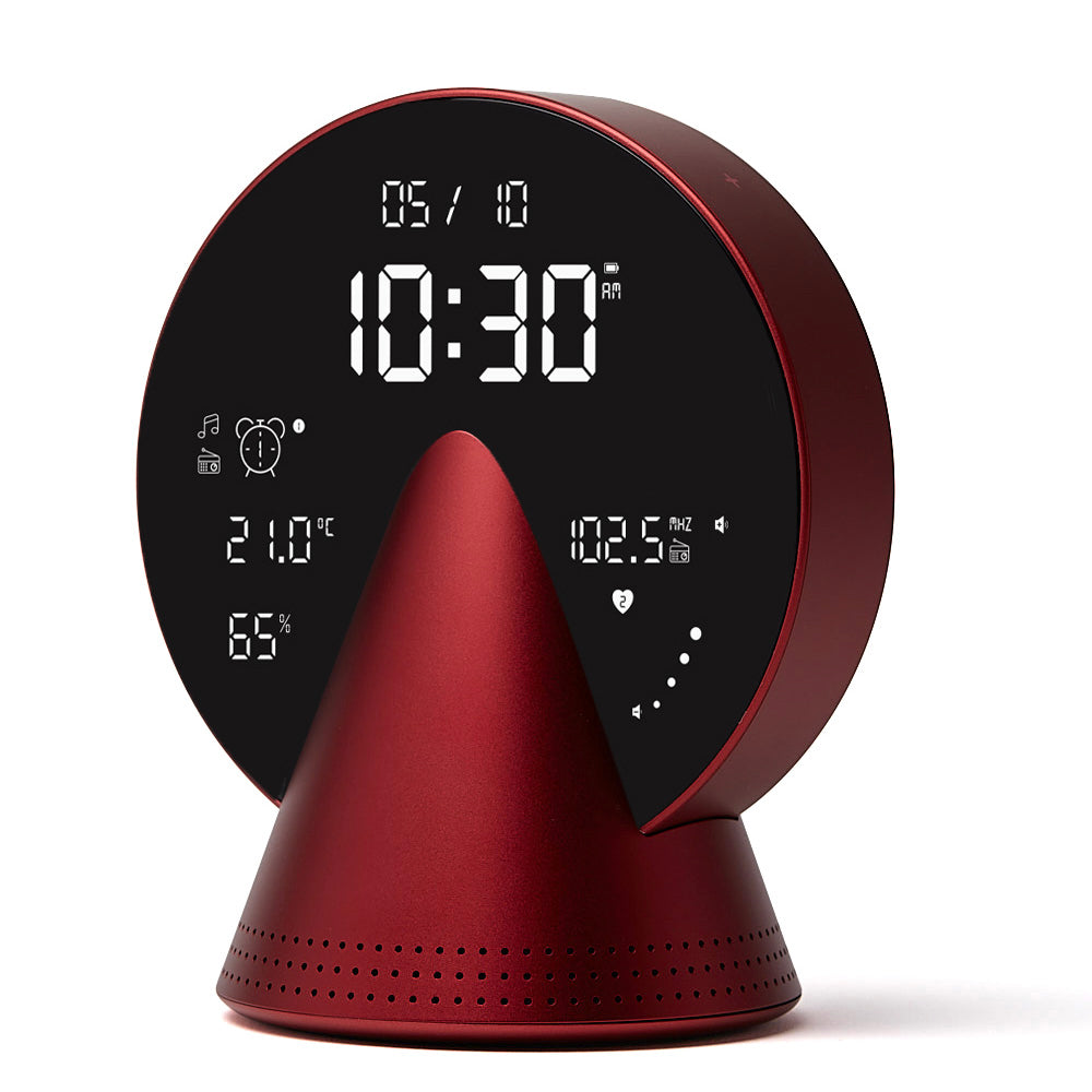 Lexon Conic Radio Alarm Clock With Fm & Built-In Bluetooth Speaker - Red-Lexon-Mood