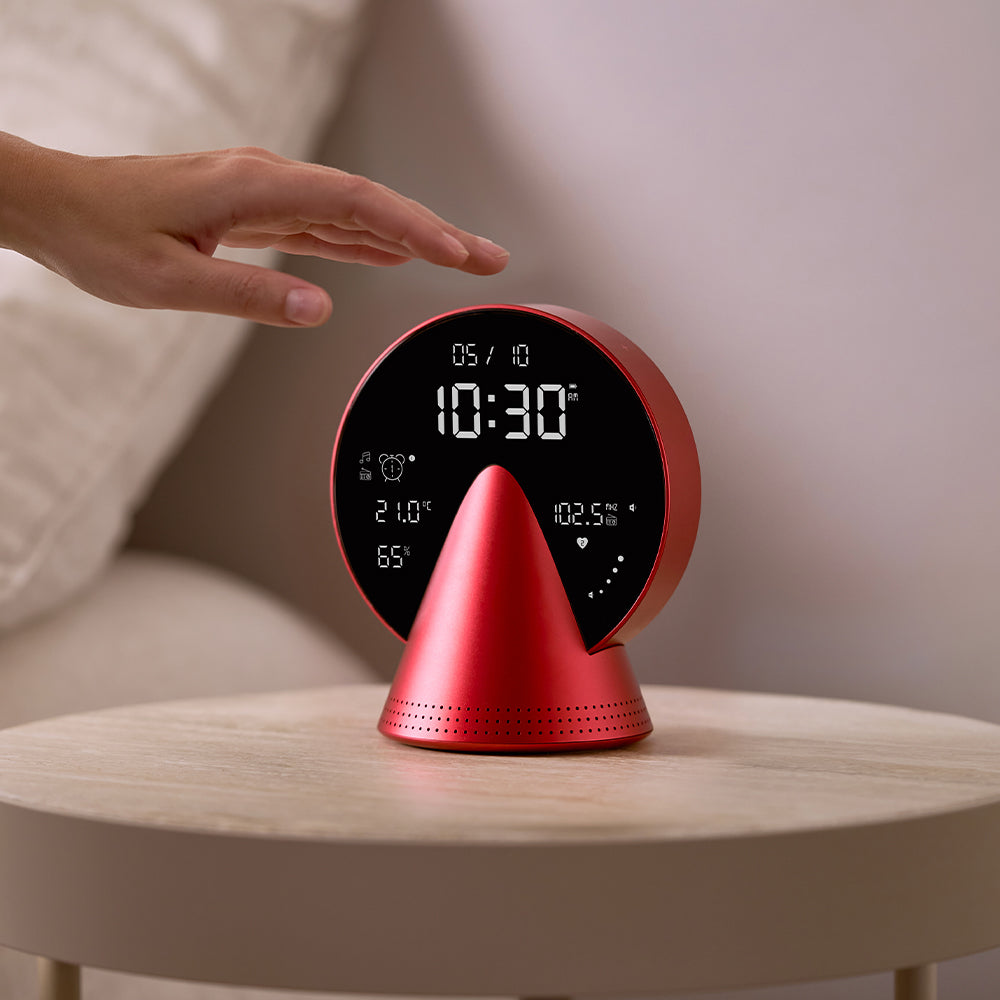 Lexon Conic Radio Alarm Clock With Fm & Built-In Bluetooth Speaker - Red-Lexon-Mood